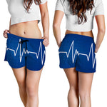Heartbeat Cardiogram Print Women's Shorts
