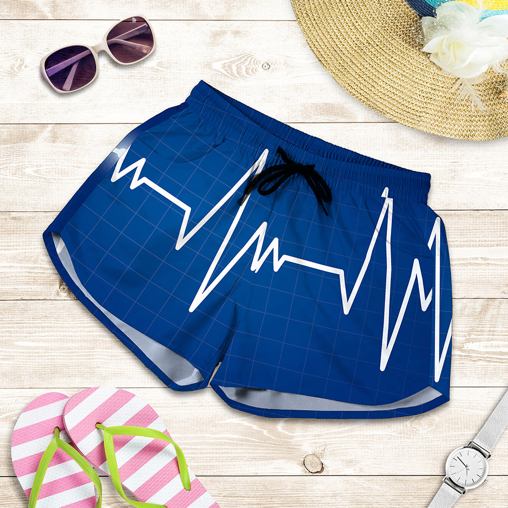 Heartbeat Cardiogram Print Women's Shorts