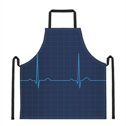 Heartbeat Electrocardiogram Print Apron