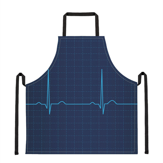 Heartbeat Electrocardiogram Print Apron
