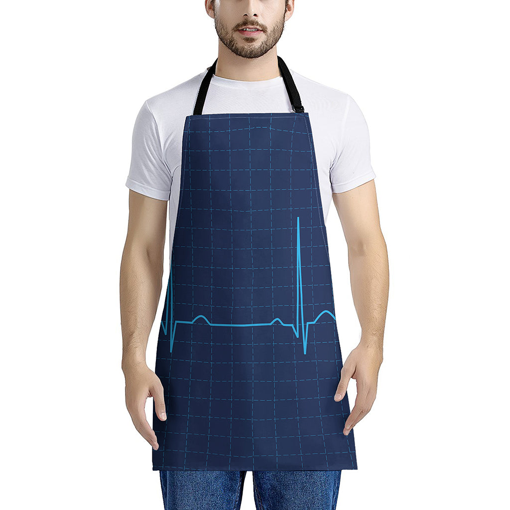 Heartbeat Electrocardiogram Print Apron
