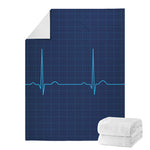 Heartbeat Electrocardiogram Print Blanket