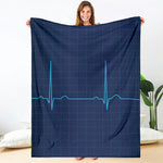 Heartbeat Electrocardiogram Print Blanket