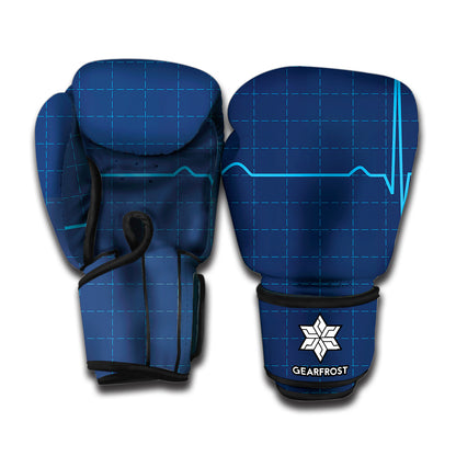 Heartbeat Electrocardiogram Print Boxing Gloves