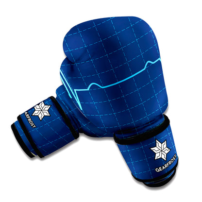 Heartbeat Electrocardiogram Print Boxing Gloves