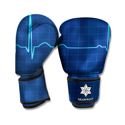 Heartbeat Electrocardiogram Print Boxing Gloves