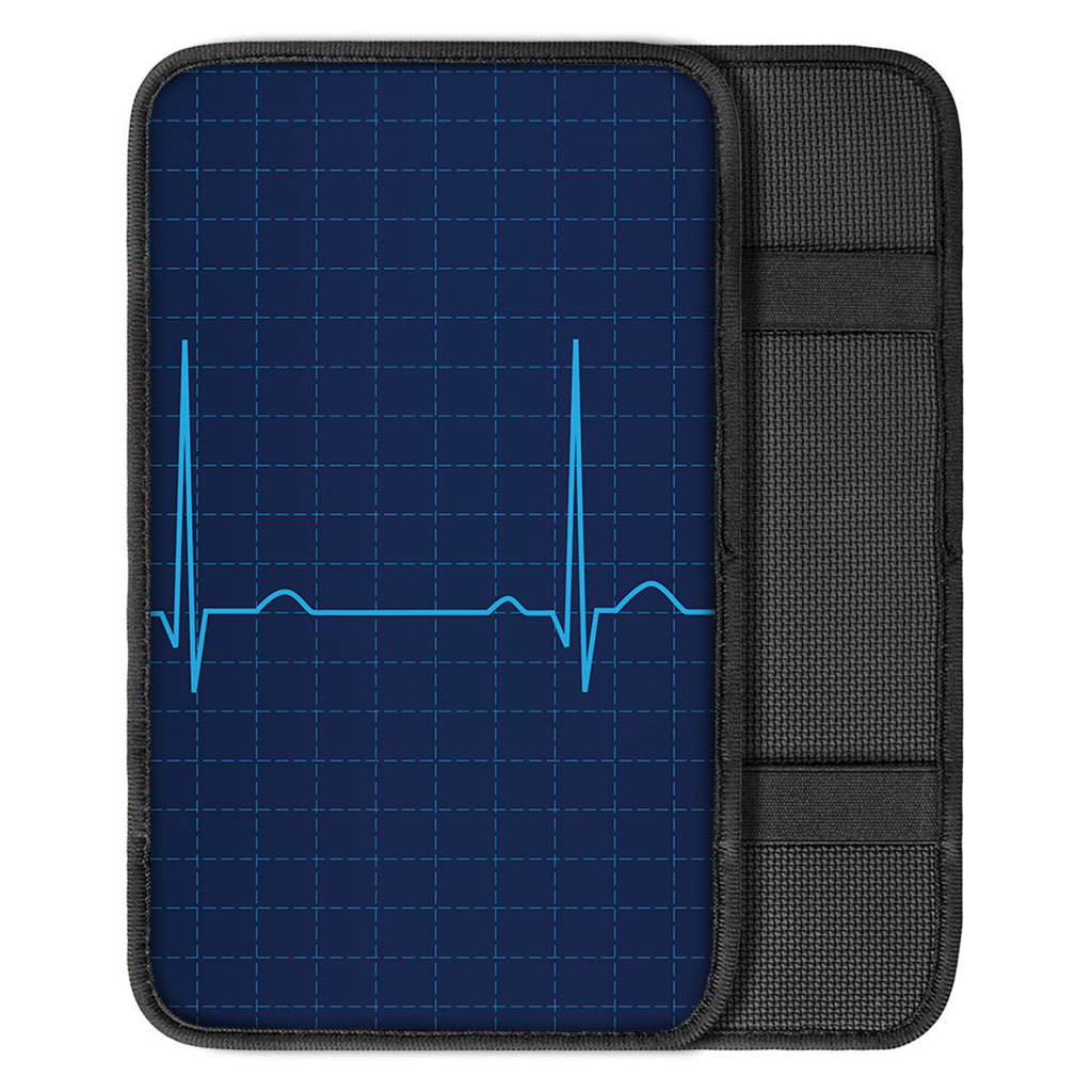 Heartbeat Electrocardiogram Print Car Center Console Cover