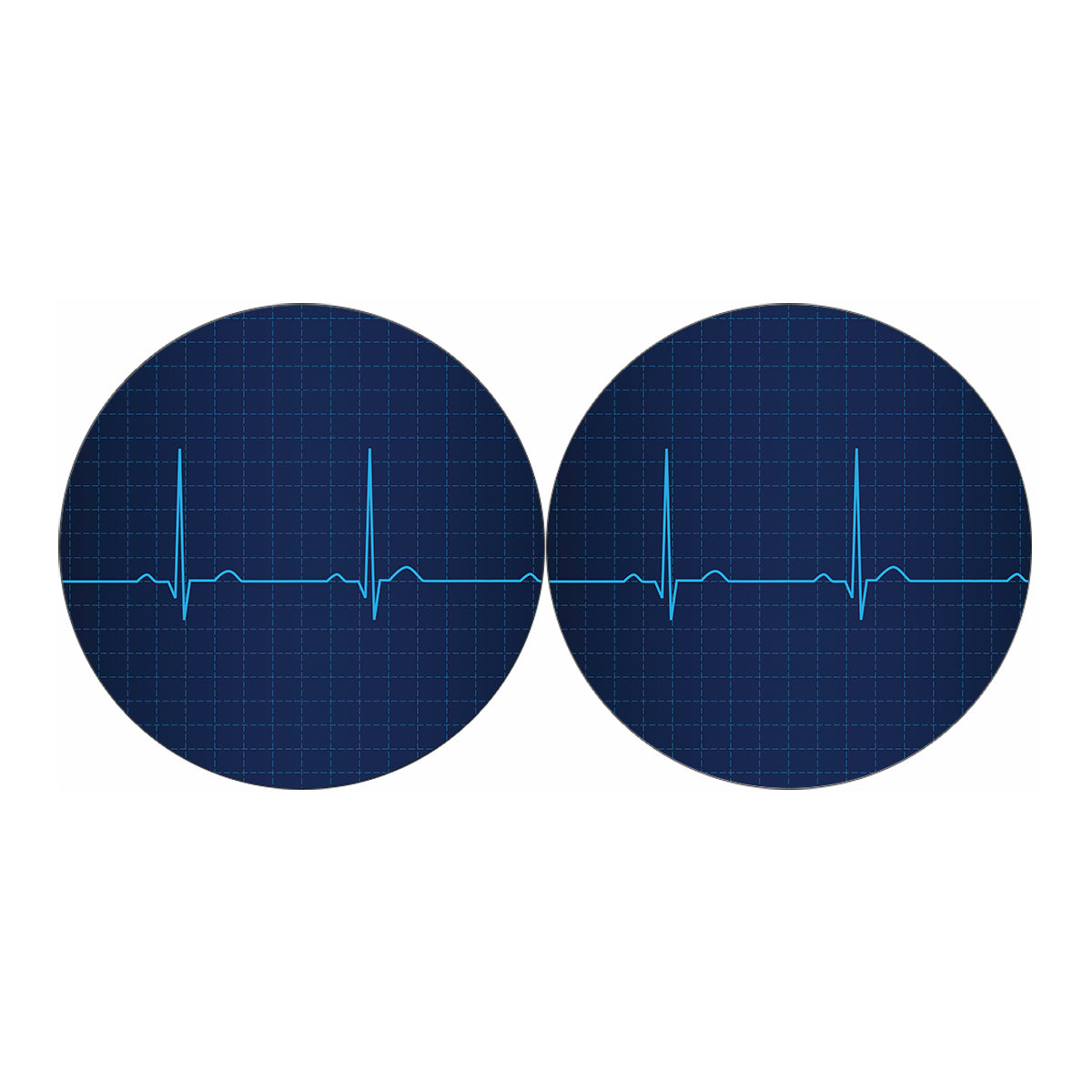 Heartbeat Electrocardiogram Print Car Coasters