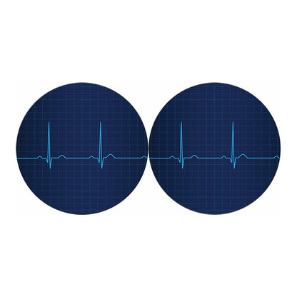 Heartbeat Electrocardiogram Print Car Coasters