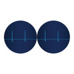 Heartbeat Electrocardiogram Print Car Coasters