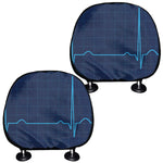 Heartbeat Electrocardiogram Print Car Headrest Covers