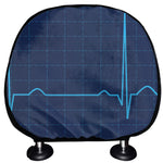 Heartbeat Electrocardiogram Print Car Headrest Covers