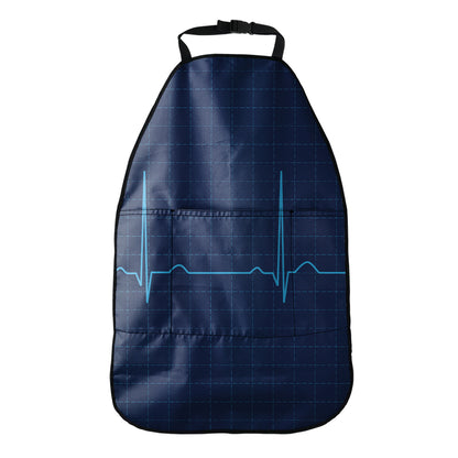Heartbeat Electrocardiogram Print Car Seat Organizers