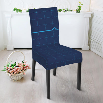 Heartbeat Electrocardiogram Print Dining Chair Slipcover