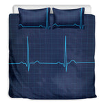 Heartbeat Electrocardiogram Print Duvet Cover Bedding Set