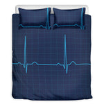 Heartbeat Electrocardiogram Print Duvet Cover Bedding Set