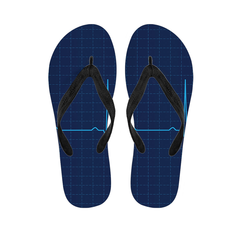 Heartbeat Electrocardiogram Print Flip Flops