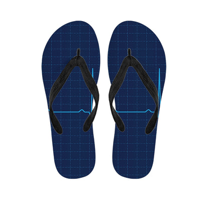 Heartbeat Electrocardiogram Print Flip Flops
