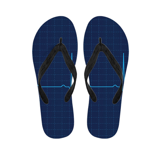 Heartbeat Electrocardiogram Print Flip Flops