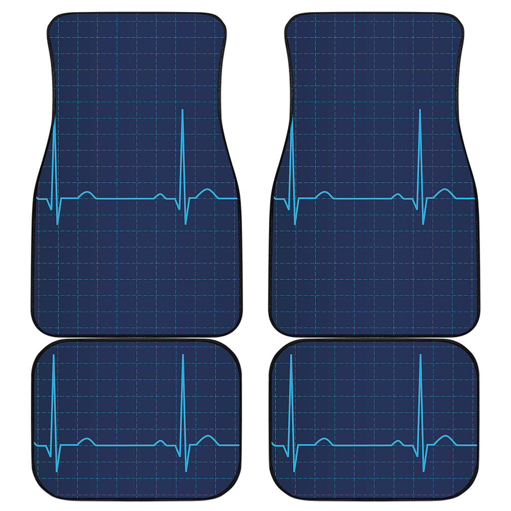 Heartbeat Electrocardiogram Print Front and Back Car Floor Mats