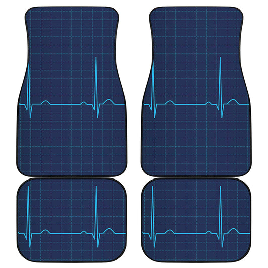 Heartbeat Electrocardiogram Print Front and Back Car Floor Mats