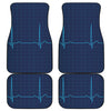 Heartbeat Electrocardiogram Print Front and Back Car Floor Mats