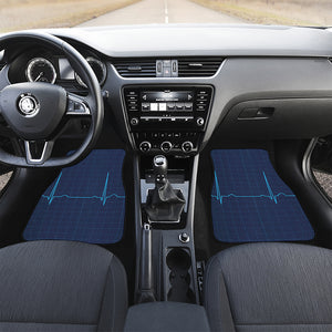 Heartbeat Electrocardiogram Print Front and Back Car Floor Mats