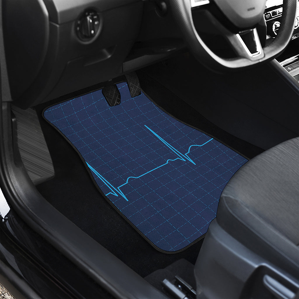Heartbeat Electrocardiogram Print Front and Back Car Floor Mats