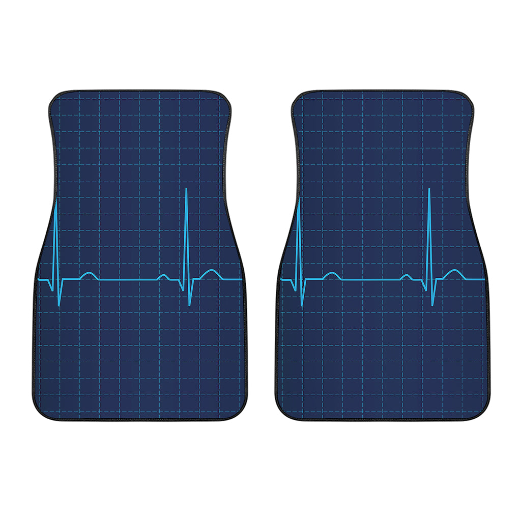 Heartbeat Electrocardiogram Print Front Car Floor Mats