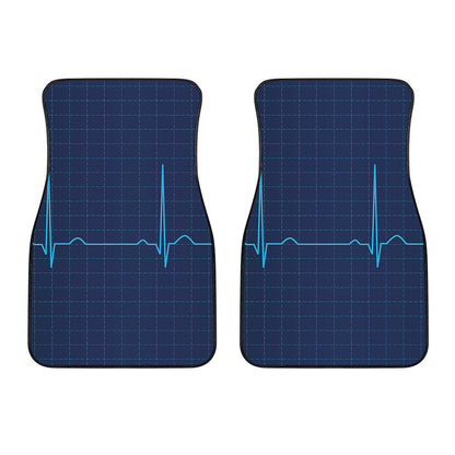 Heartbeat Electrocardiogram Print Front Car Floor Mats