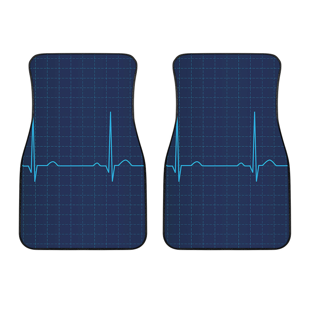 Heartbeat Electrocardiogram Print Front Car Floor Mats
