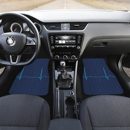 Heartbeat Electrocardiogram Print Front Car Floor Mats