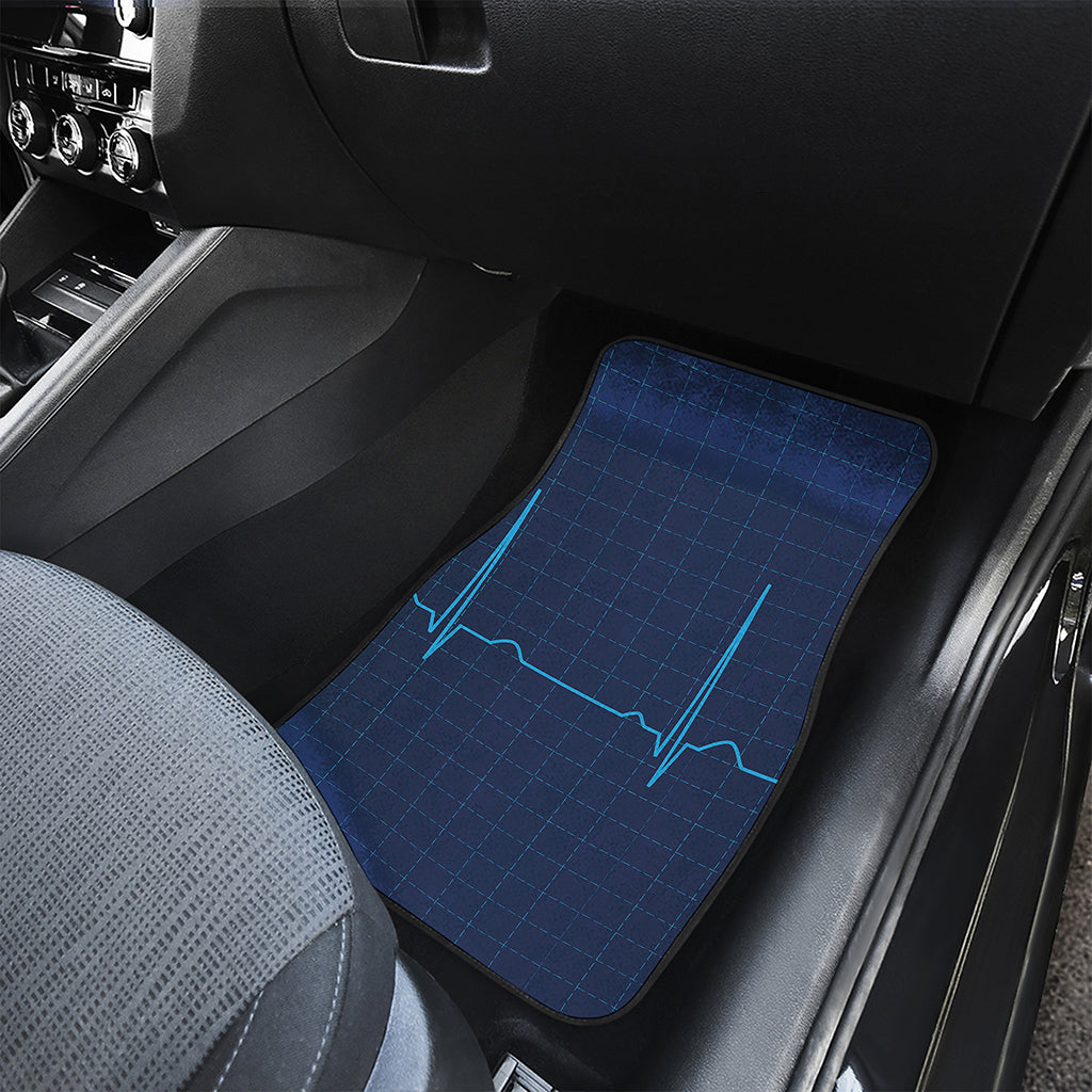 Heartbeat Electrocardiogram Print Front Car Floor Mats