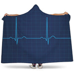 Heartbeat Electrocardiogram Print Hooded Blanket