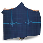 Heartbeat Electrocardiogram Print Hooded Blanket
