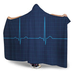 Heartbeat Electrocardiogram Print Hooded Blanket