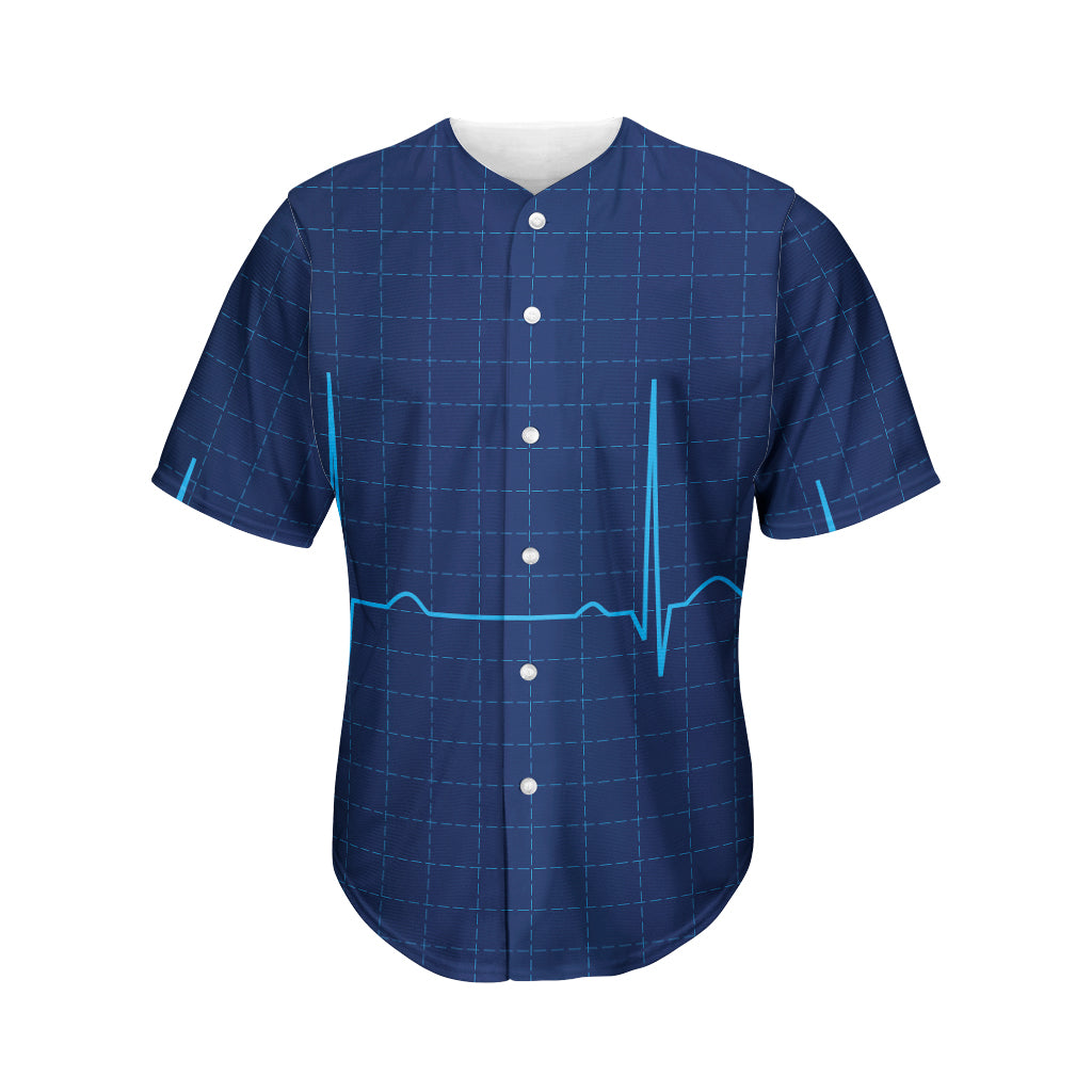 Heartbeat Electrocardiogram Print Men's Baseball Jersey