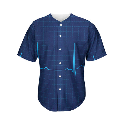 Heartbeat Electrocardiogram Print Men's Baseball Jersey