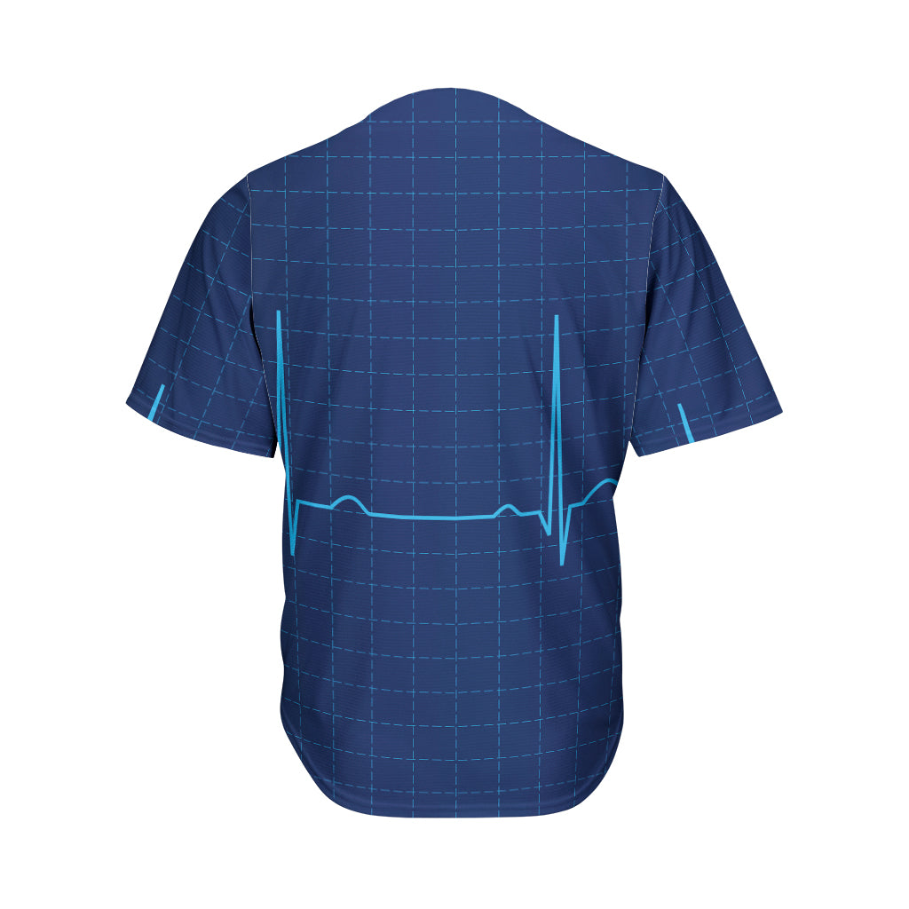 Heartbeat Electrocardiogram Print Men's Baseball Jersey