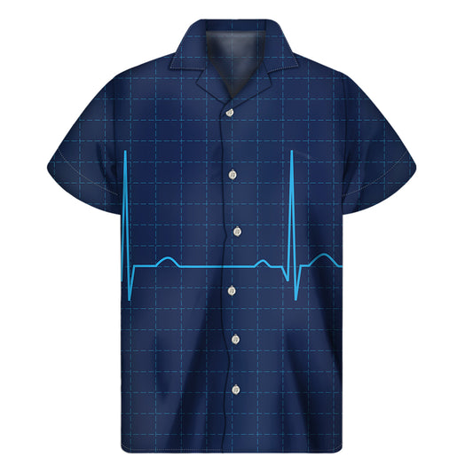 Heartbeat Electrocardiogram Print Men's Short Sleeve Shirt