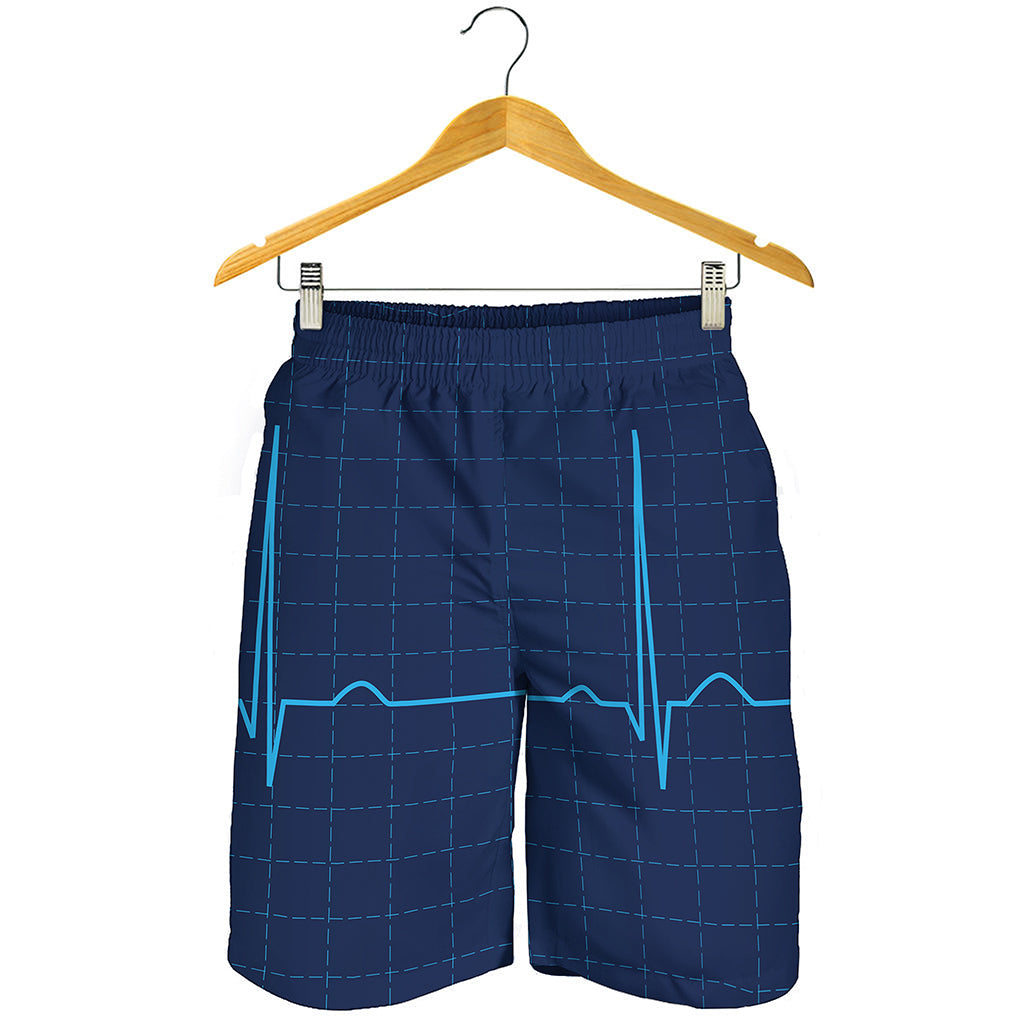 Heartbeat Electrocardiogram Print Men's Shorts