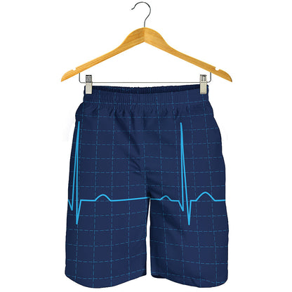 Heartbeat Electrocardiogram Print Men's Shorts