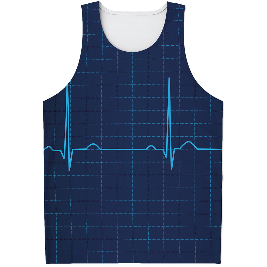 Heartbeat Electrocardiogram Print Men's Tank Top