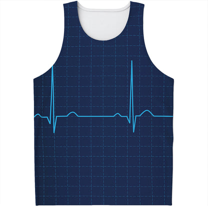 Heartbeat Electrocardiogram Print Men's Tank Top
