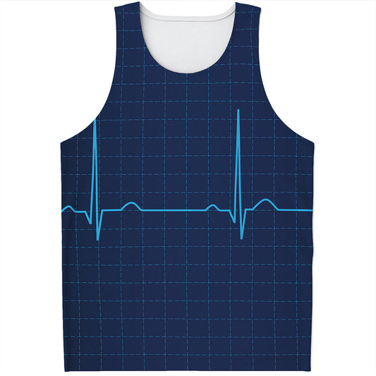 Heartbeat Electrocardiogram Print Men's Tank Top