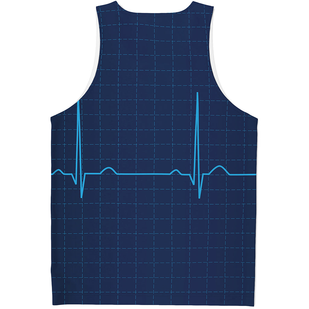 Heartbeat Electrocardiogram Print Men's Tank Top