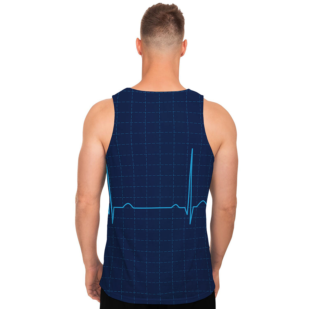 Heartbeat Electrocardiogram Print Men's Tank Top