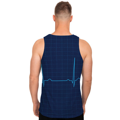 Heartbeat Electrocardiogram Print Men's Tank Top
