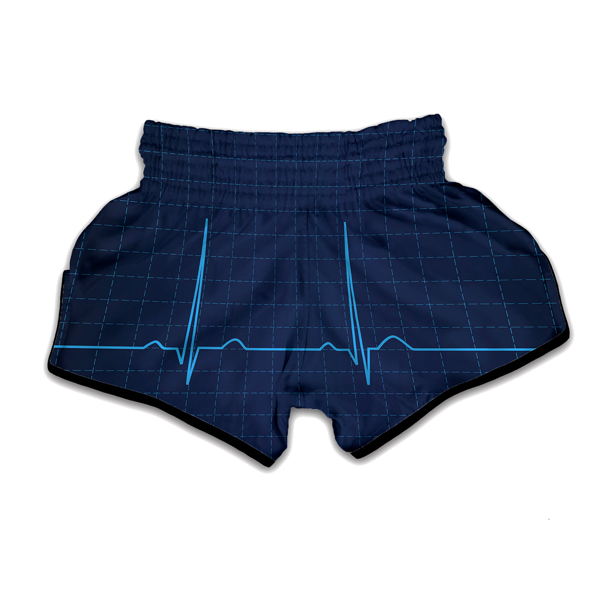 Heartbeat Electrocardiogram Print Muay Thai Boxing Shorts