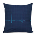 Heartbeat Electrocardiogram Print Pillow Cover
